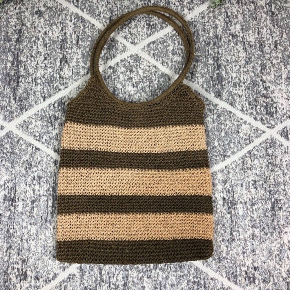 Straw Shoulder Bag Striped